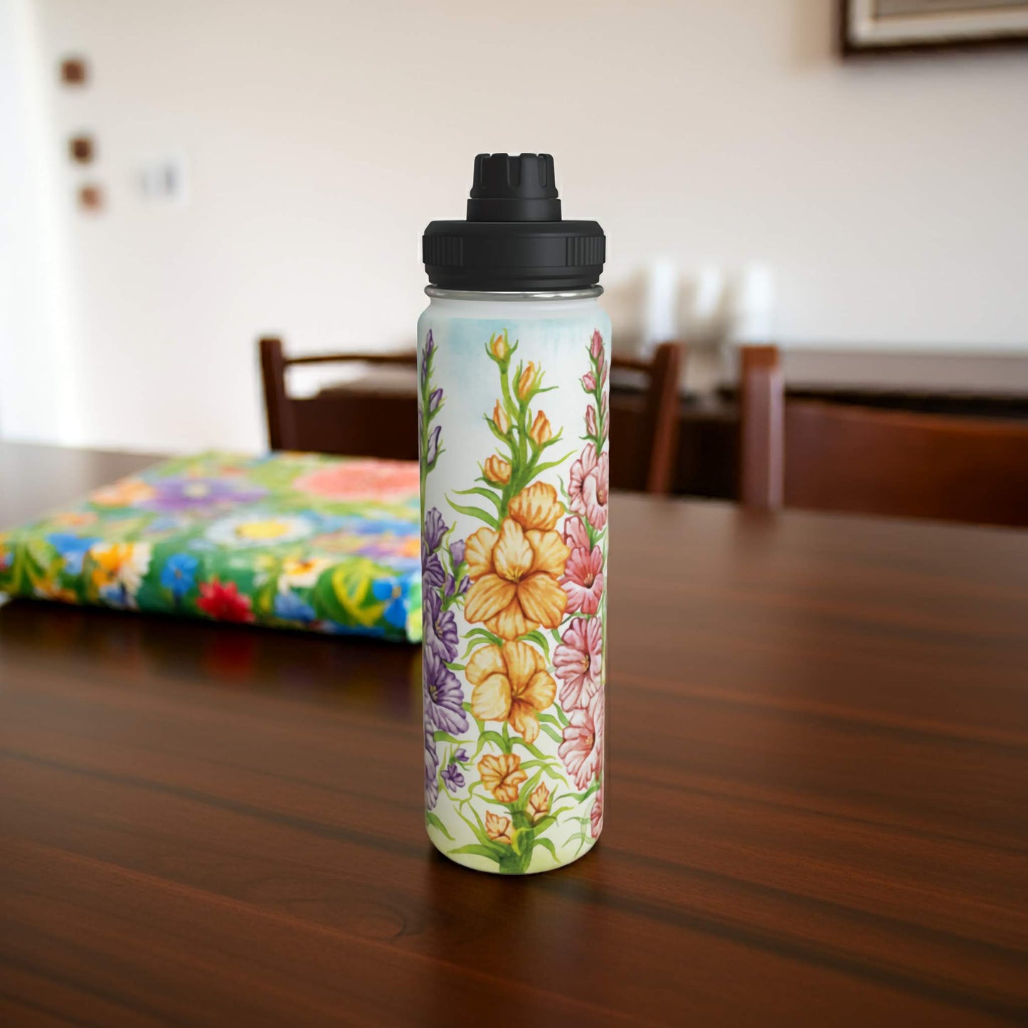 Single Gladiolus Birth Flower Water Bottle – Teacher's Gift