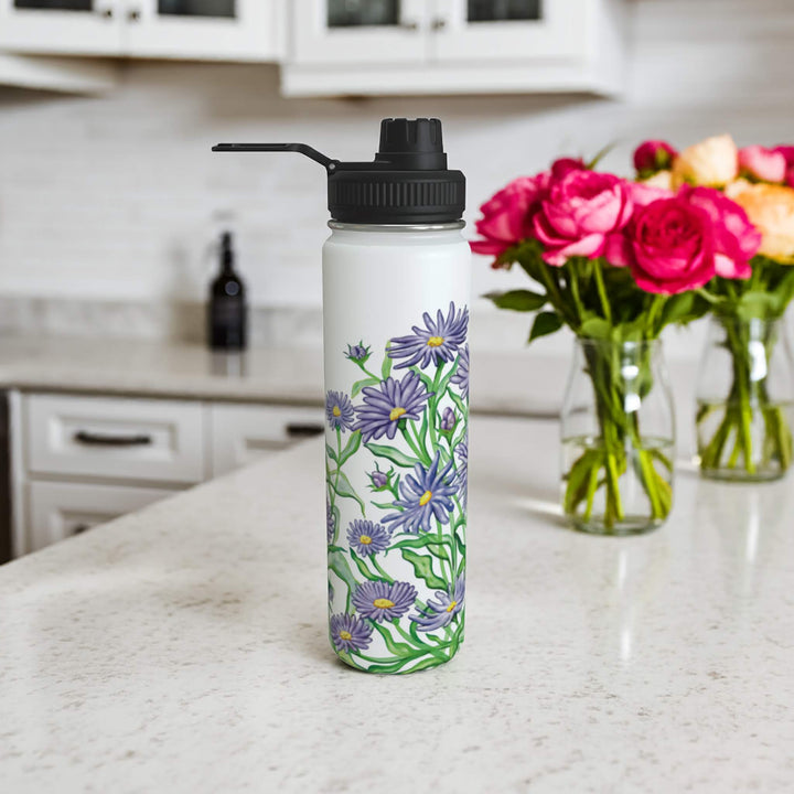 Aster Birth Flower Water Bottle