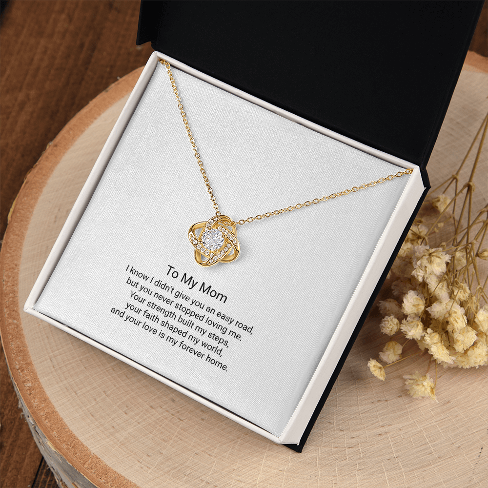Love Knot Necklace - To My Mom, My First Home - Floral Essence Gifts