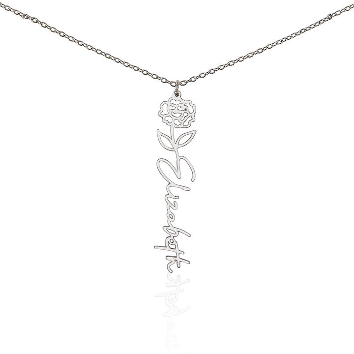 Flower Name Necklace (No Message Card)