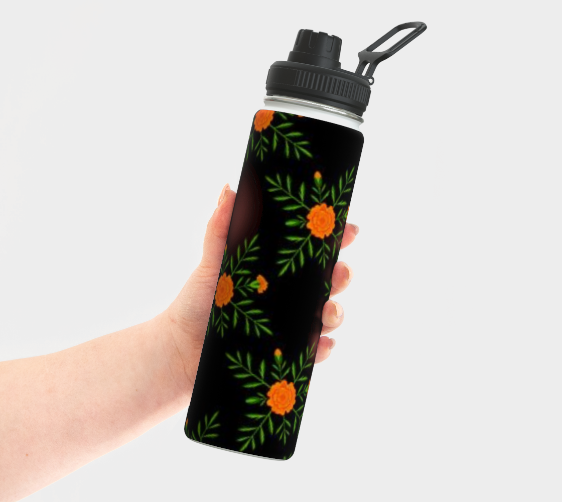 Marigold Dance Birth Flower Water Bottle - Floral Essence Gifts