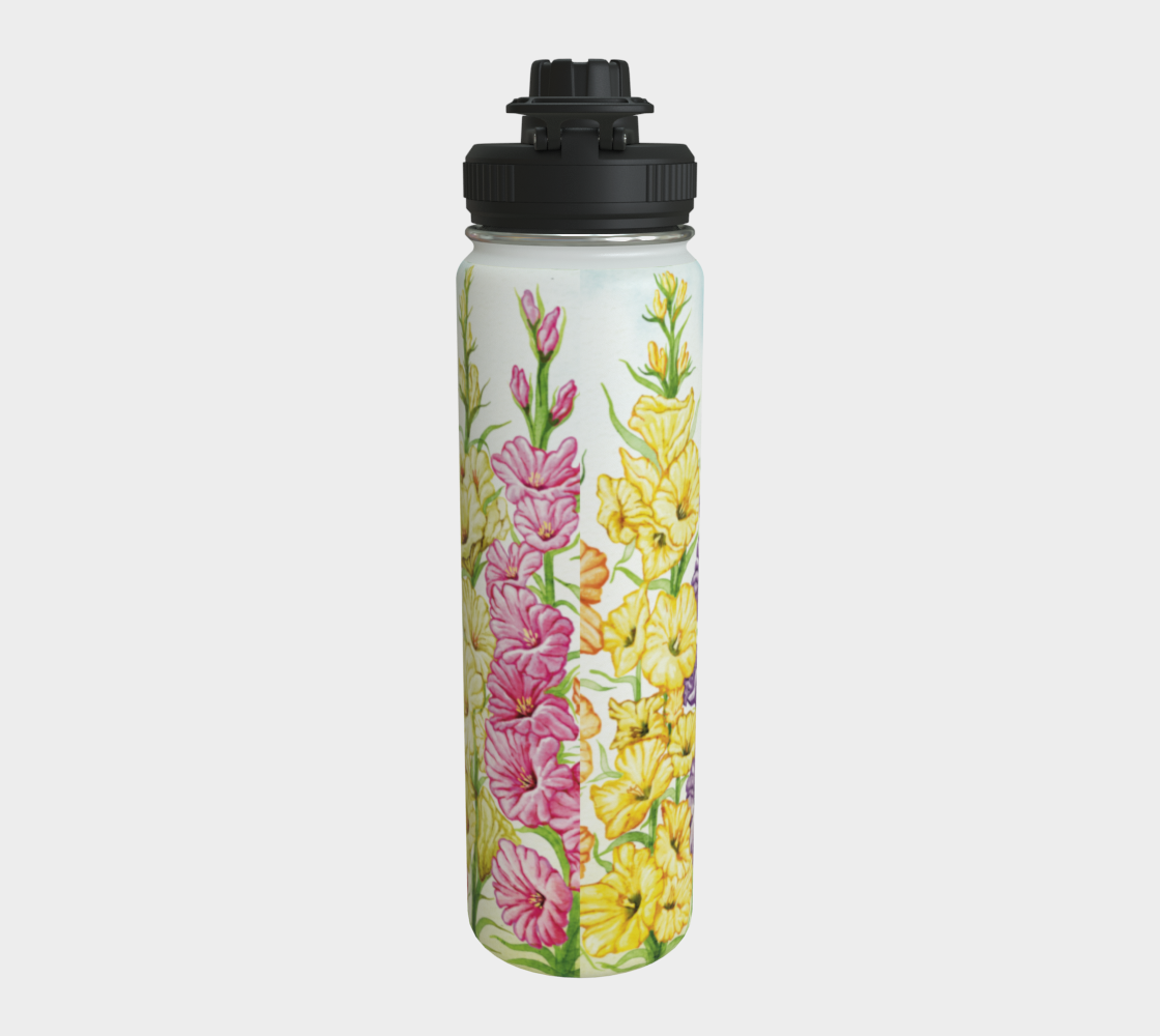 Gladiolus Birth Flower Water Bottle – Canadian Edition