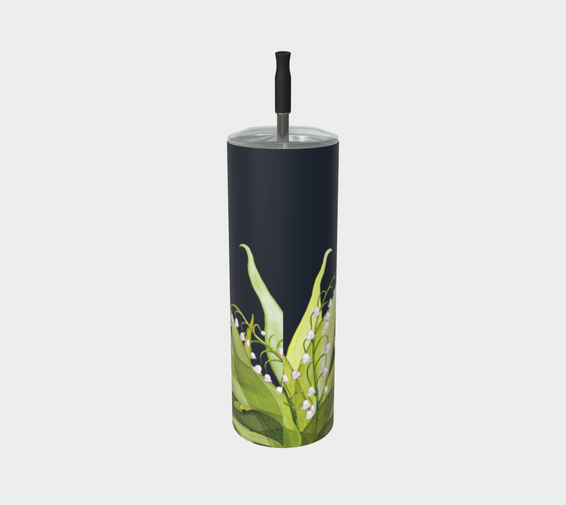 Lily of the Valley tumbler in matte finish, Canada-made and featuring May’s birth flower on stainless steel.