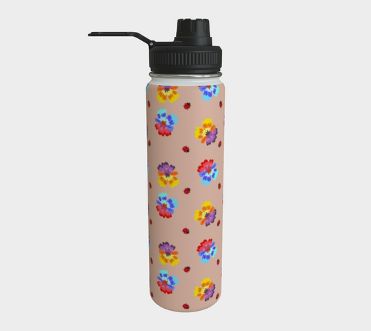 Violets In Spring Birth Flower Water Bottle - Floral Essence Gifts