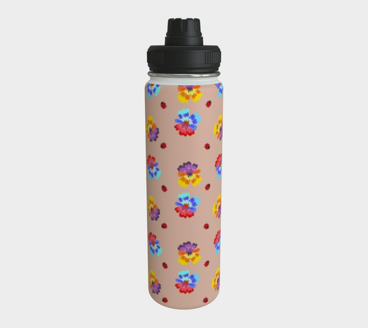 Violets In Spring Birth Flower Water Bottle
