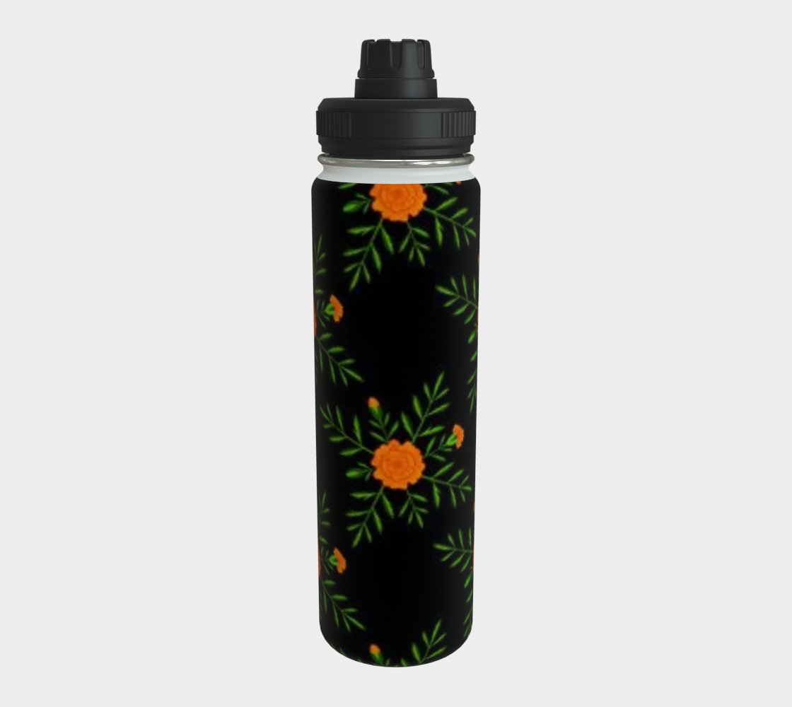 Marigold Dance Birth Flower Water Bottle - Floral Essence Gifts