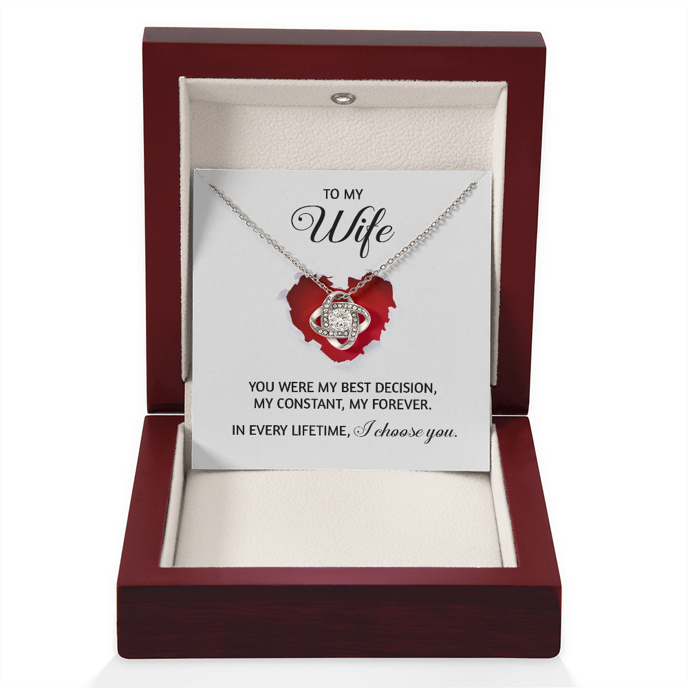ShineOn Fulfillment jewelry pendant engraved with "To My Wife — I Choose You," featuring a heart design and delicate chain.