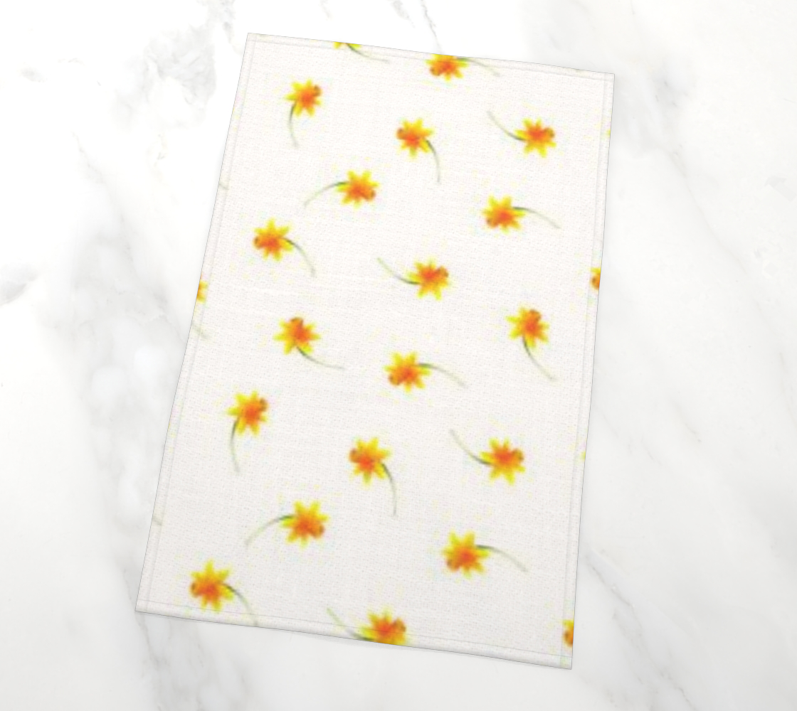 Narcissus Birth Flower Tea Towel - Floral Essence Gifts