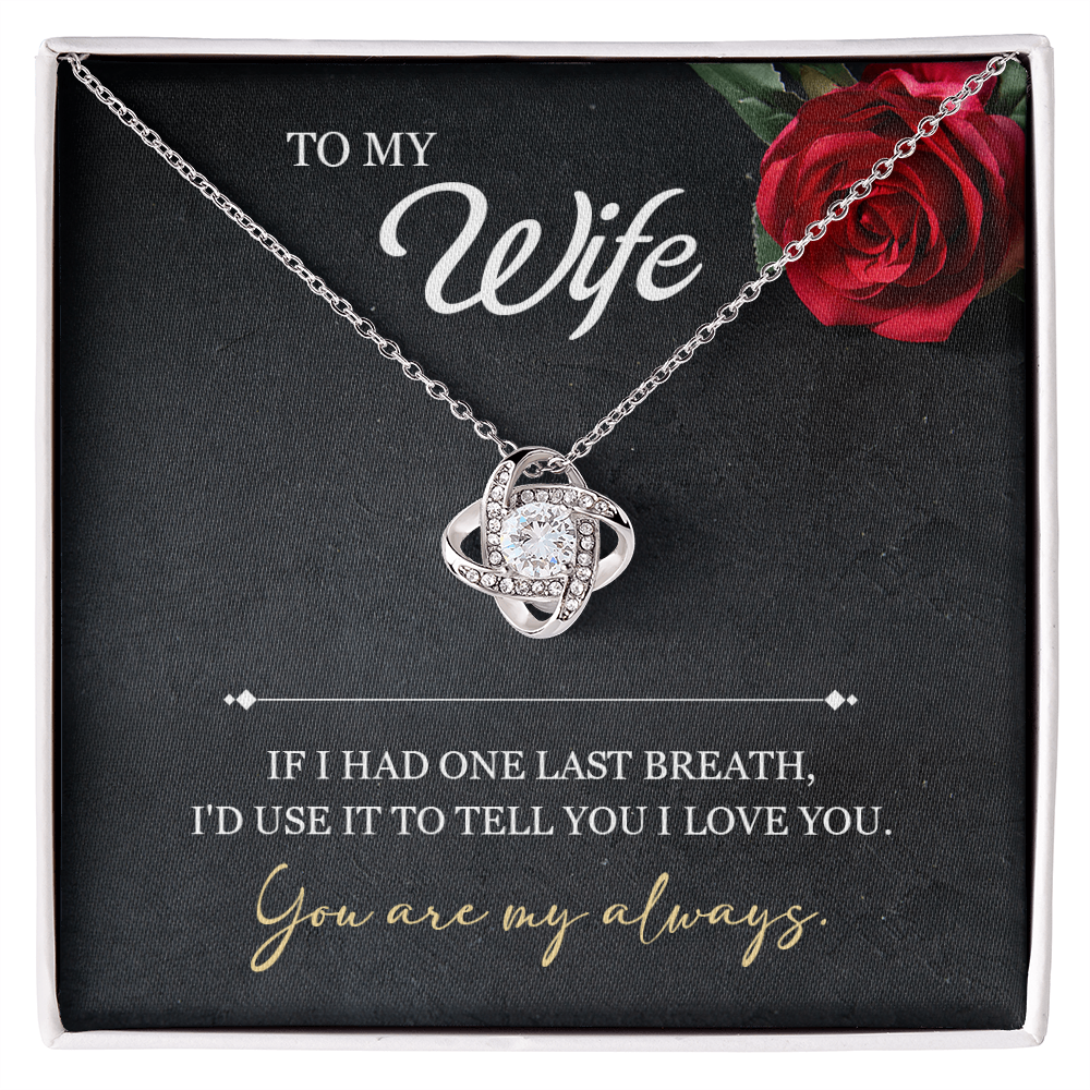 ShineOn Fulfillment jewelry pendant engraved with "To My Wife – You Are My Always" on a silver chain.