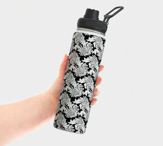 Large Blossoms Of Japanese Chrysanthemum Birth Flower Water Bottle