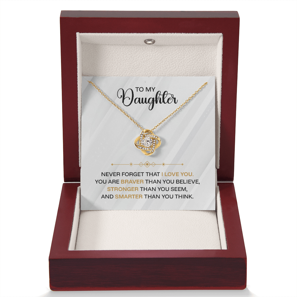 ShineOn Fulfillment jewelry with "To My Daughter — Never Forget I Love You" engraved pendant, sentimental keepsake for daughters