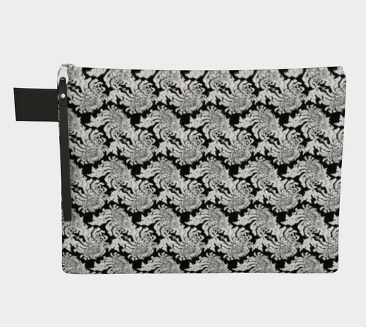 Chrysanthemum Birth Flower Zipper Carry All Pouch