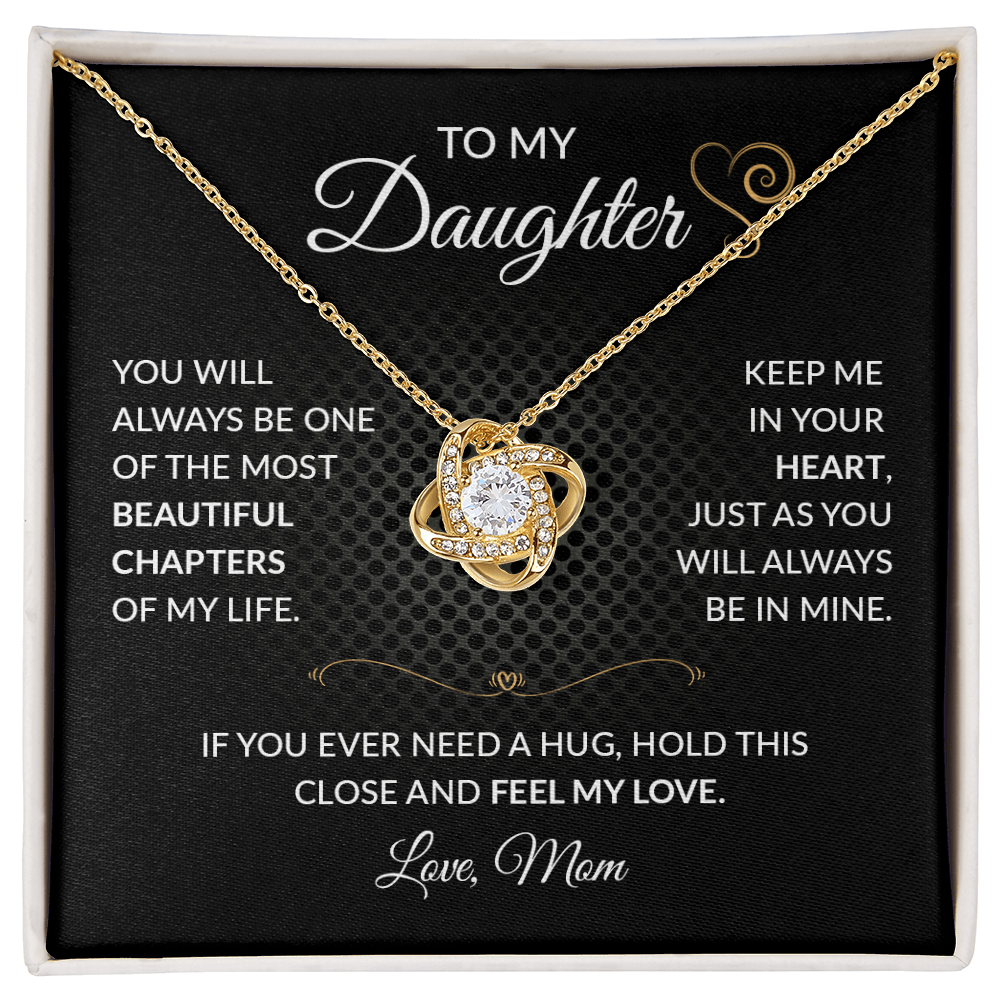 Silver jewelry piece engraved with "To My Daughter — Beautiful Chapter" from ShineOn Fulfillment, featuring elegant design and craftsmanship.