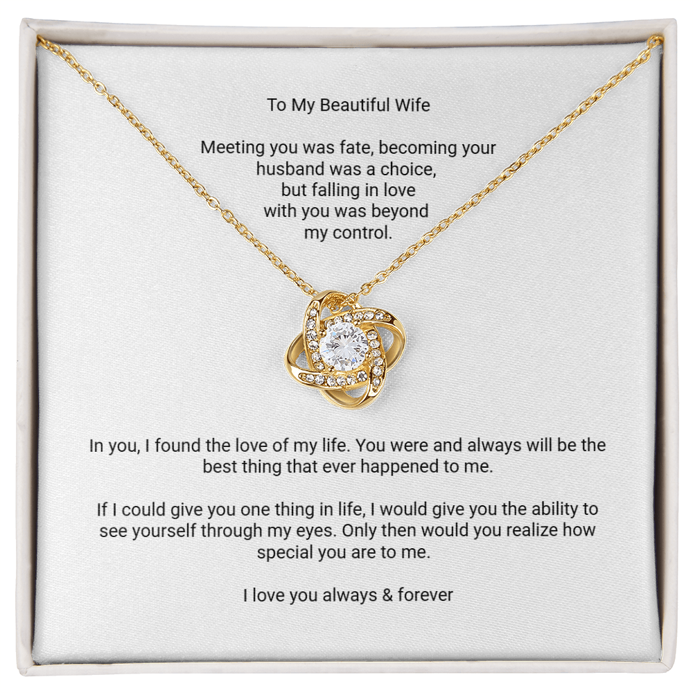 Love Knot Necklace - To My Wife, I Love You Always - Floral Essence Gifts