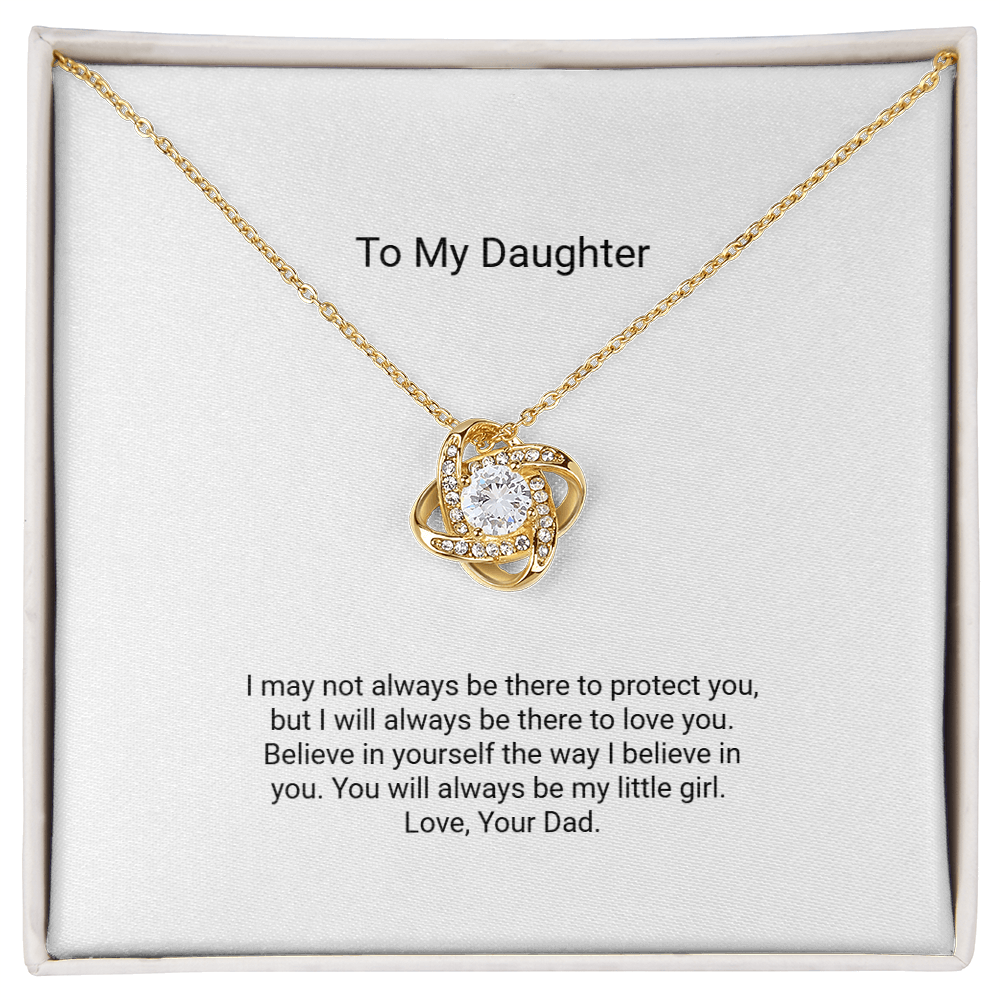 Love Knot Necklace - To My Daughter, I Will Always Protect You - Floral Essence Gifts