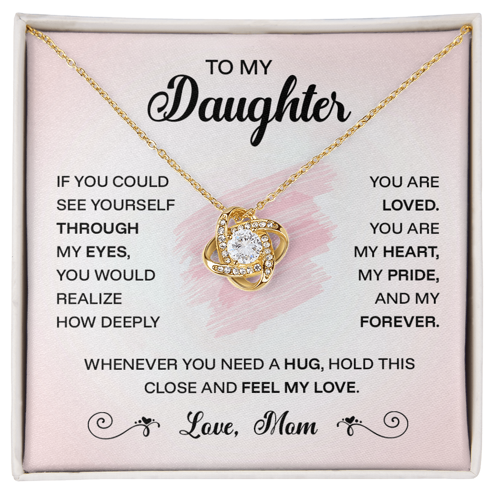ShineOn Fulfillment jewelry featuring a heartfelt "To My Daughter — Through My Eyes" pendant with elegant design.
