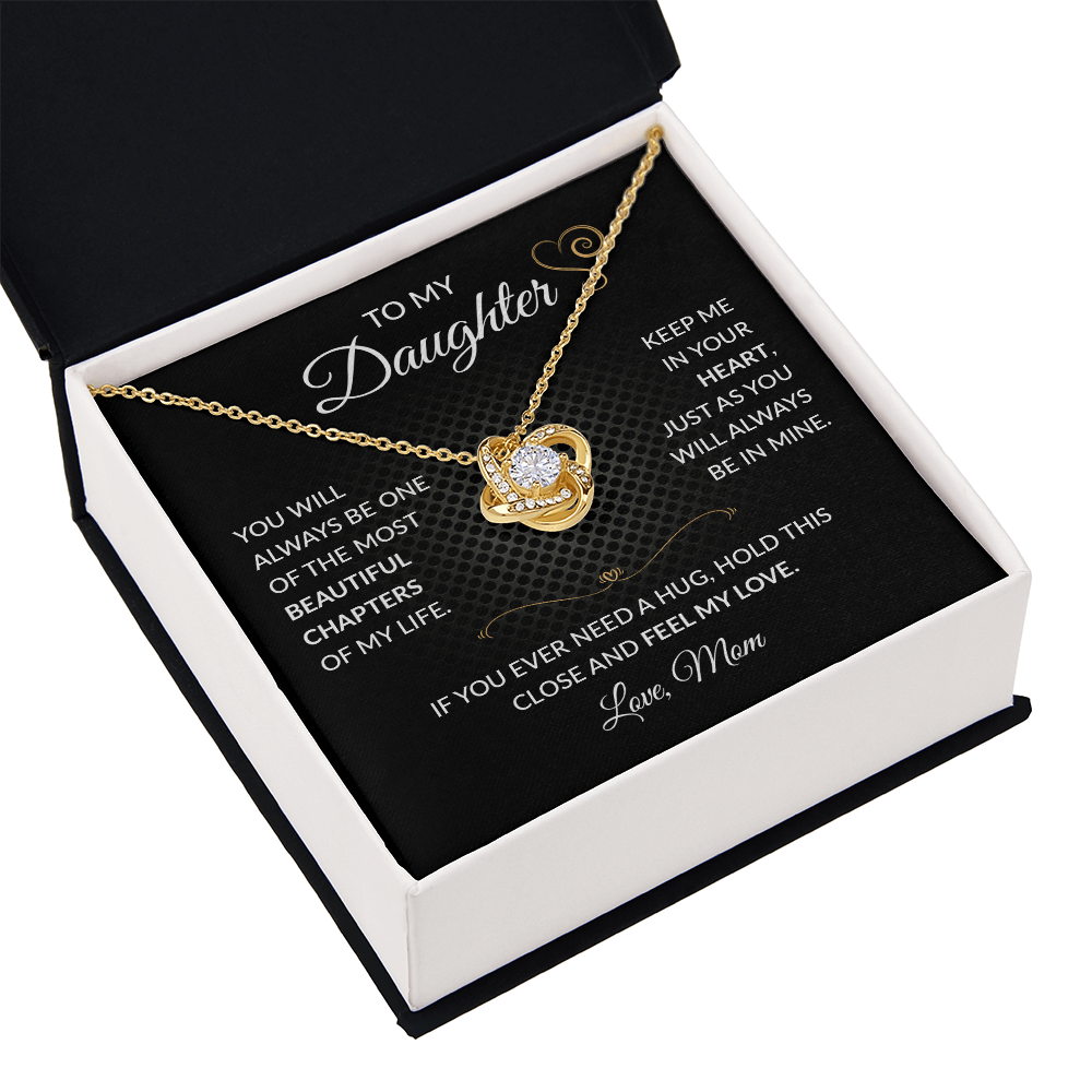 ShineOn Fulfillment jewelry piece titled "To My Daughter — Beautiful Chapter" featuring a delicate engraved pendant.