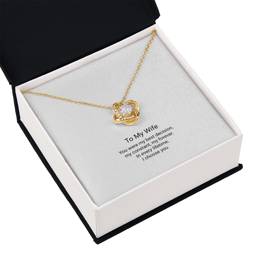 ShineOn Fulfillment jewelry pendant engraved with "To My Wife — I Choose You," featuring a heart design on a silver chain.