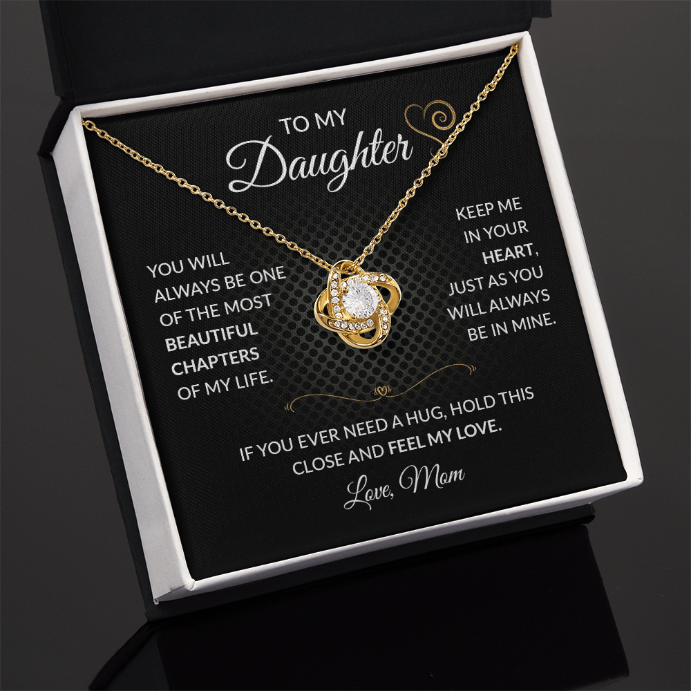 ShineOn Fulfillment jewelry featuring a "To My Daughter — Beautiful Chapter" engraved pendant, elegant silver jewelry for daughters.