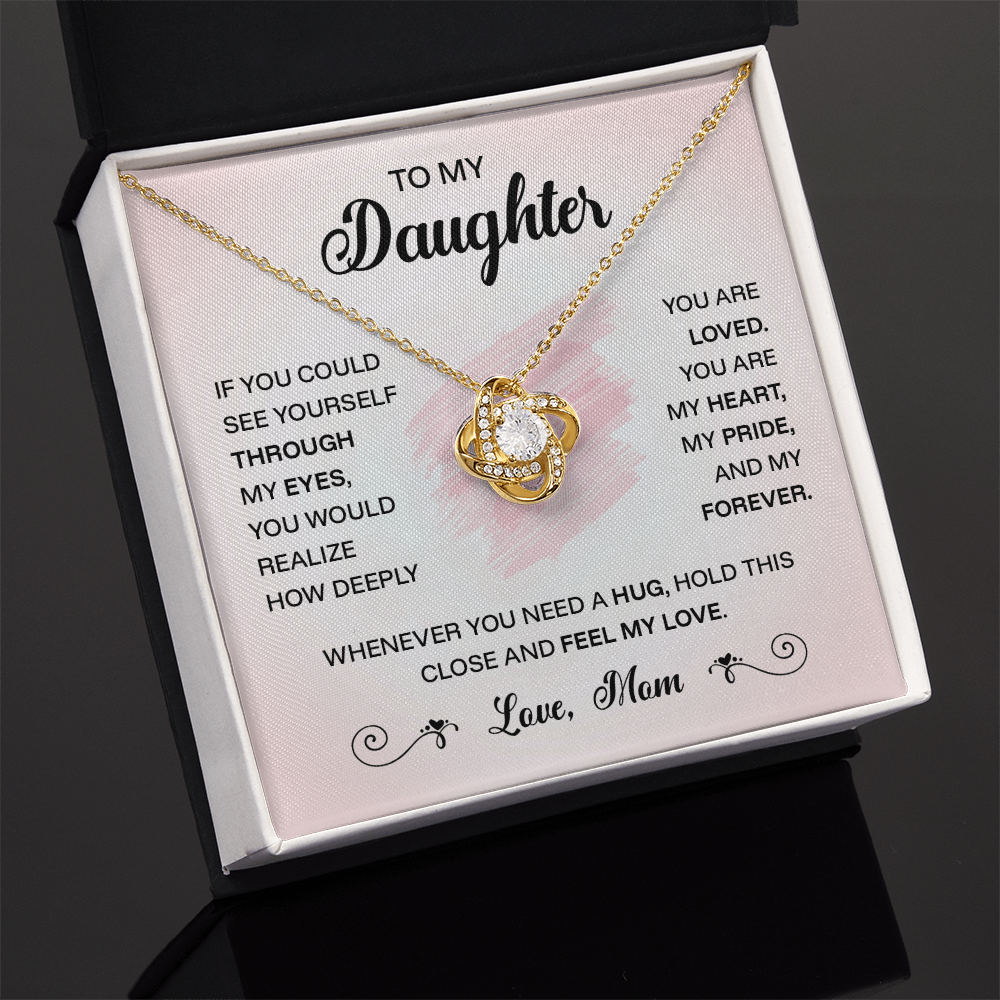 ShineOn Fulfillment jewelry piece titled "To My Daughter — Through My Eyes," featuring a delicate design with heartfelt engraving.