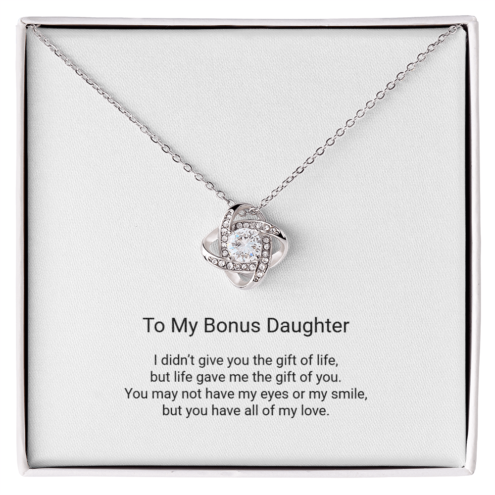 Love Knot Necklace - To My Bonus Daughter, Gift Of Life - Floral Essence Gifts