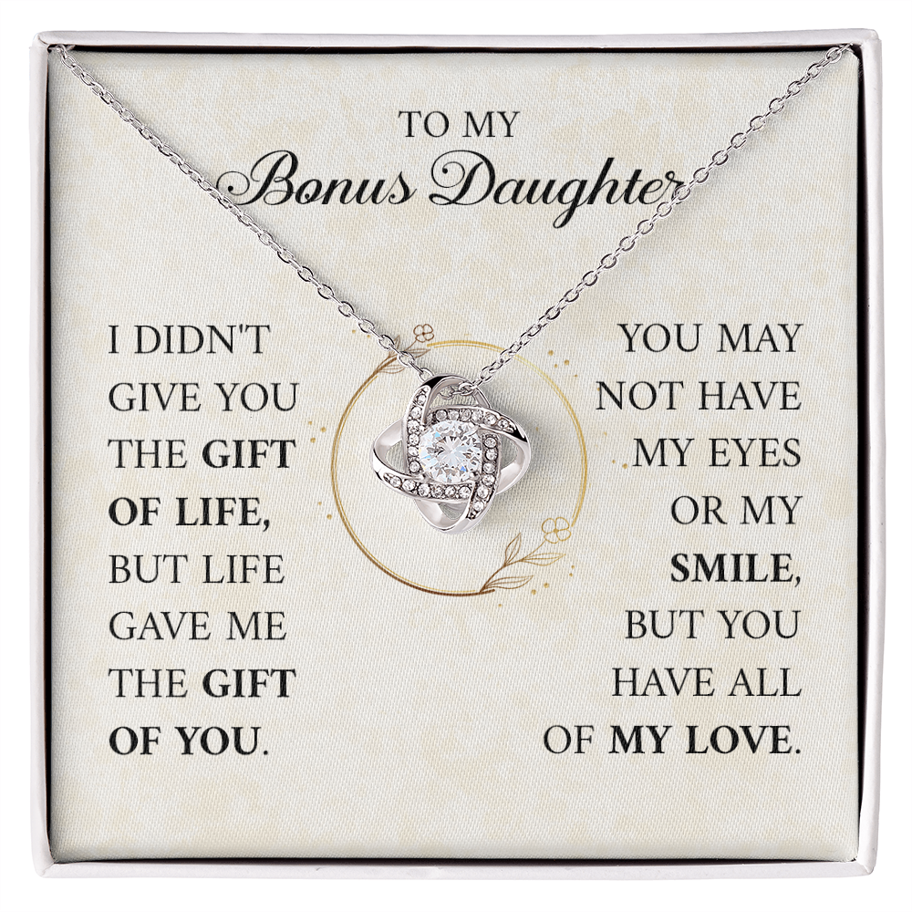 ShineOn Fulfillment jewelry gift with engraved message for bonus daughter, elegant and heartfelt life-themed jewelry piece.
