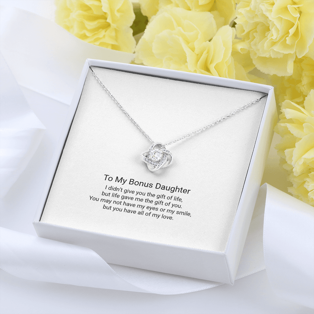 Love Knot Necklace - To My Bonus Daughter, Gift of Life - Floral Essence Gifts