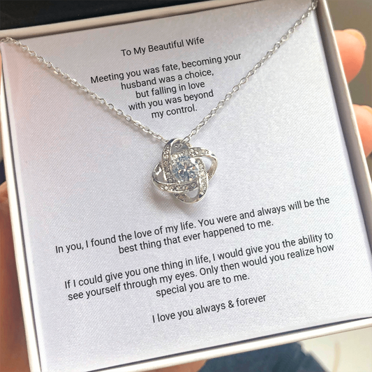Love Knot Necklace - To My Wife, I Love You Always - Floral Essence Gifts