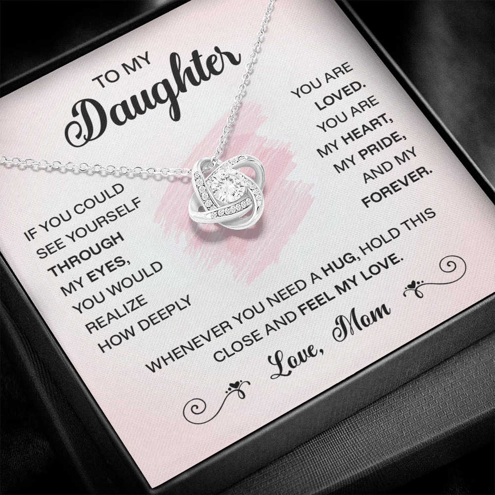 ShineOn Fulfillment jewelry piece titled "To My Daughter — Through My Eyes," featuring a heartfelt engraved pendant.