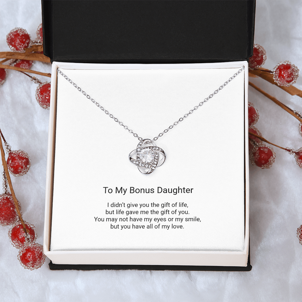 Love Knot Necklace - To My Bonus Daughter, Gift Of Life - Floral Essence Gifts