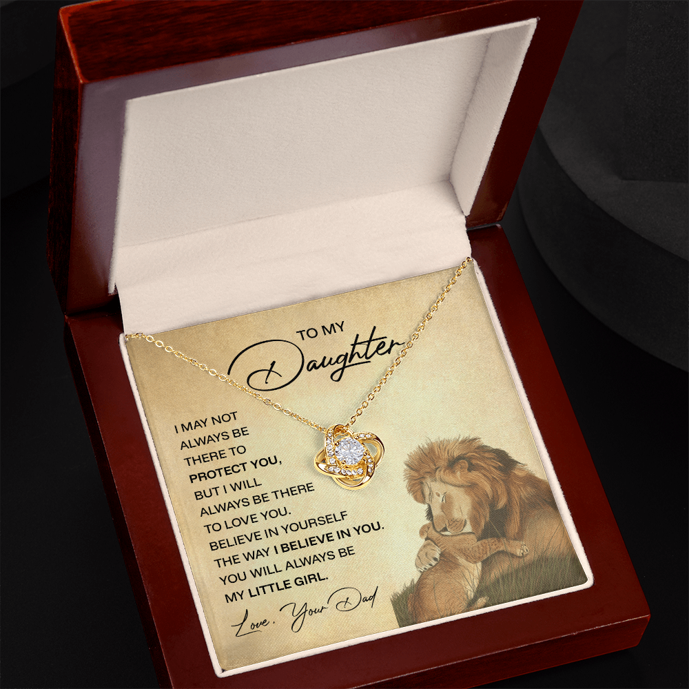 ShineOn Fulfillment jewelry charm with engraved message "To My Daughter — I Will Always Protect You" on a silver-toned pendant