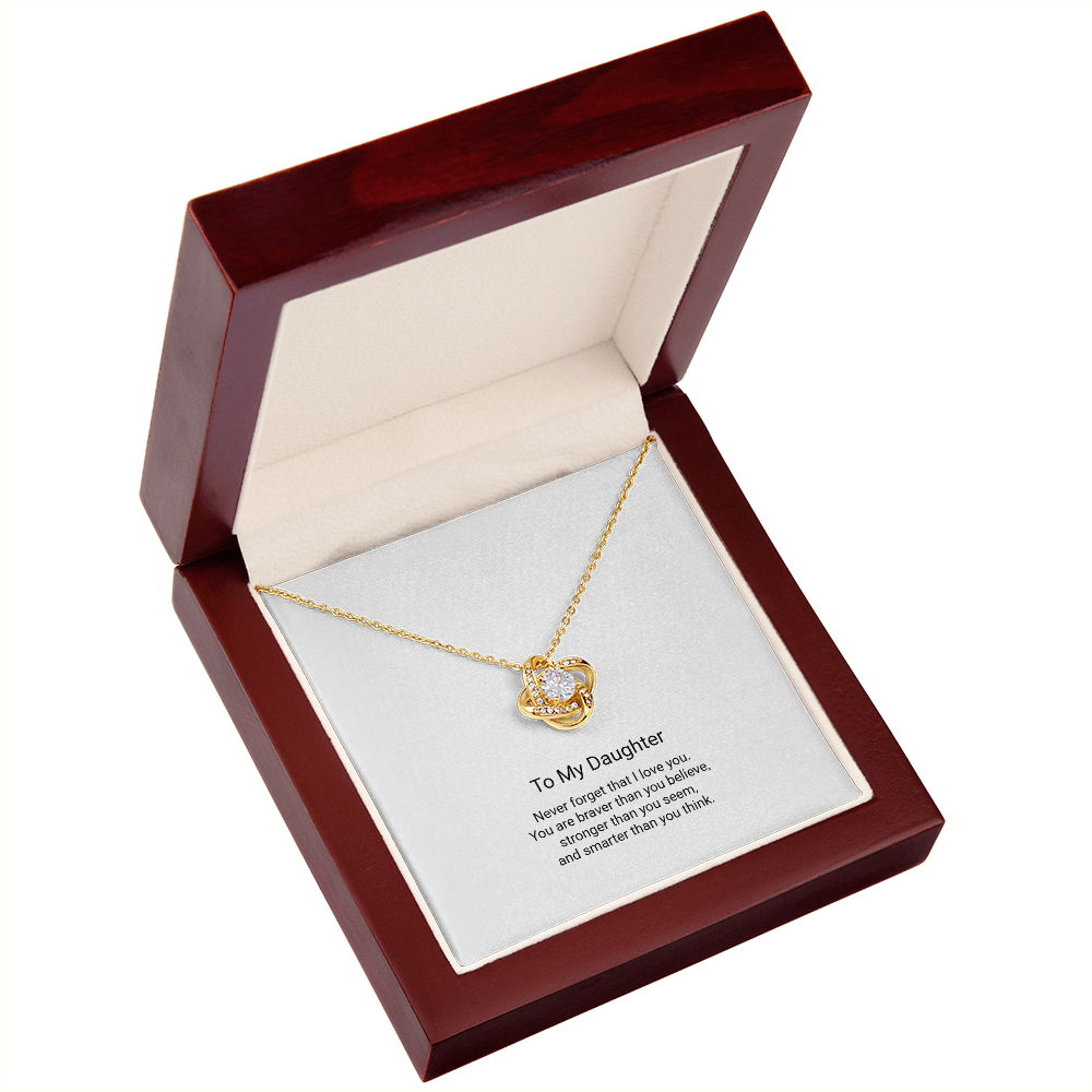 Love Knot Necklace - To My Daughter, Never Forget I Love You - Floral Essence Gifts