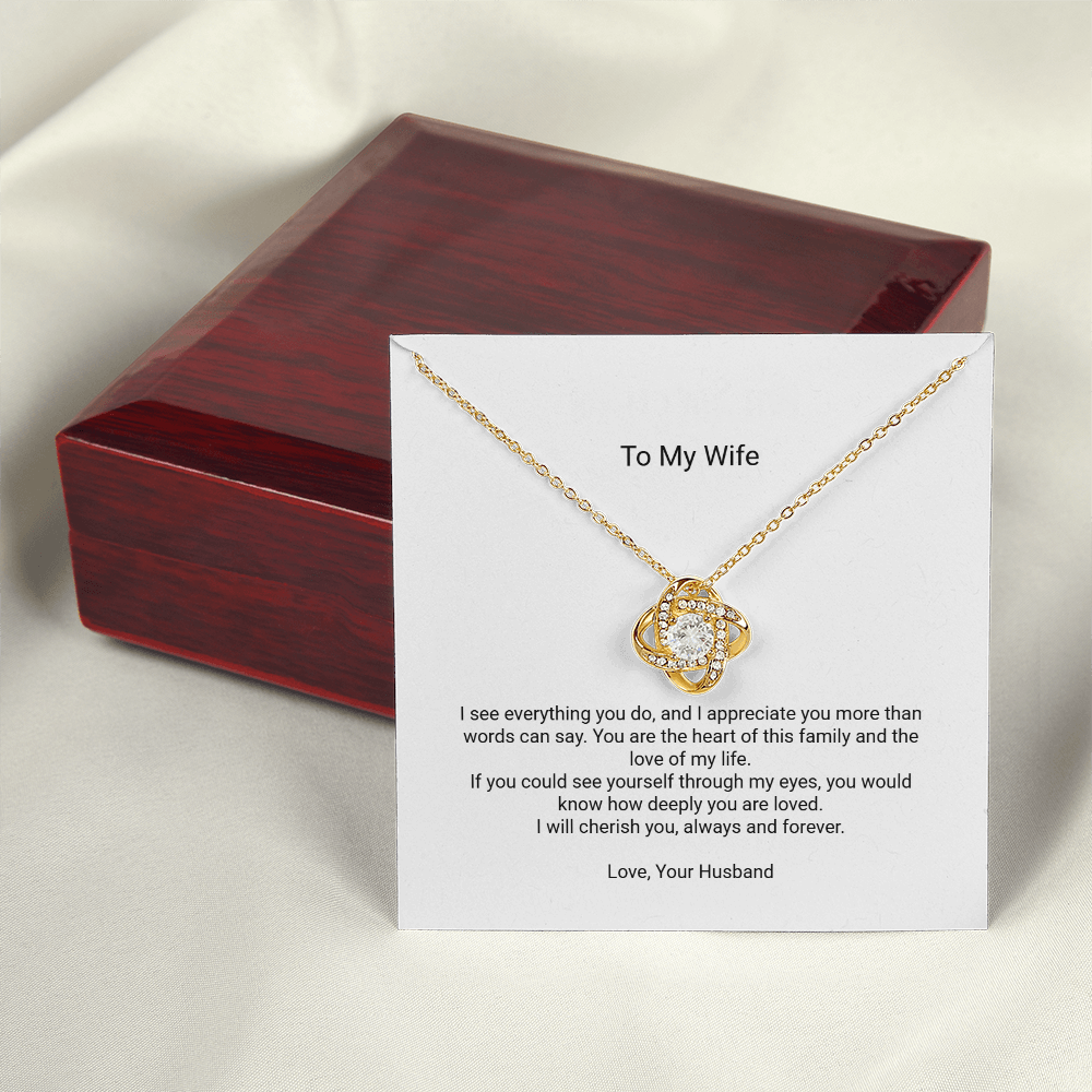Love Knot Necklace - To My Wife, You Are My Everything - Floral Essence Gifts
