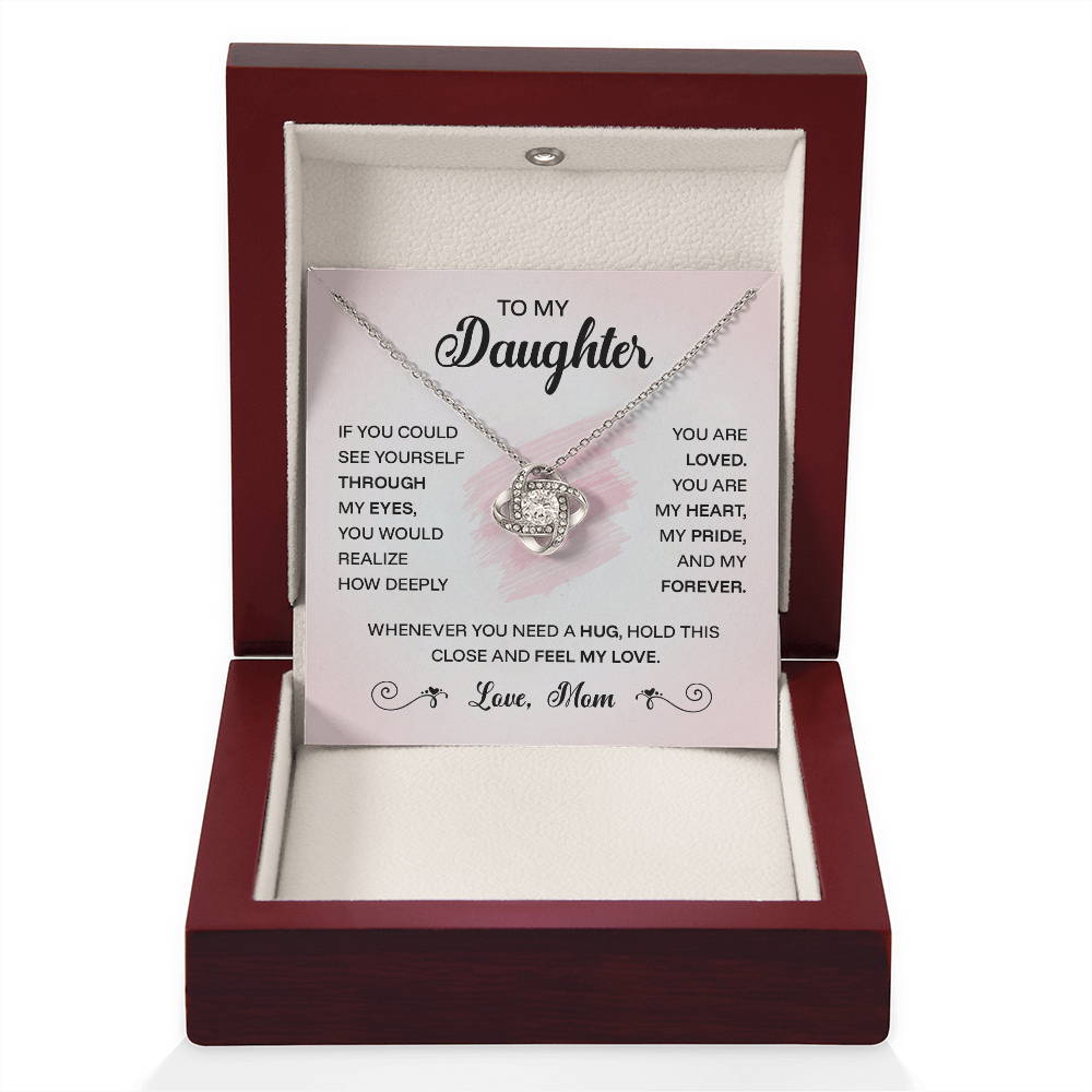 ShineOn Fulfillment jewelry piece titled "To My Daughter — Through My Eyes" featuring elegant design and heartfelt message.