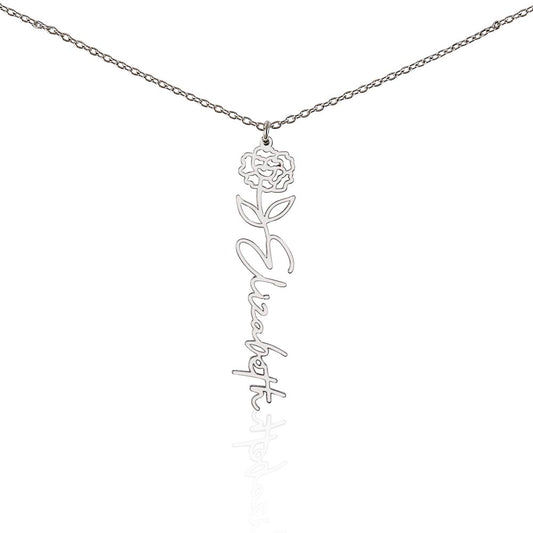 Flower Name Necklace (No Message Card)