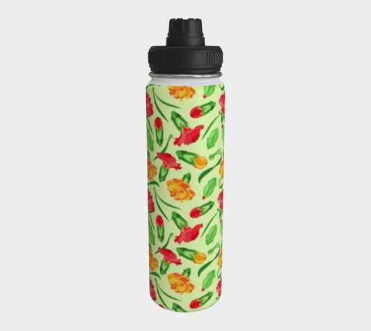 Blooming Carnations Birth Flower Water Bottle