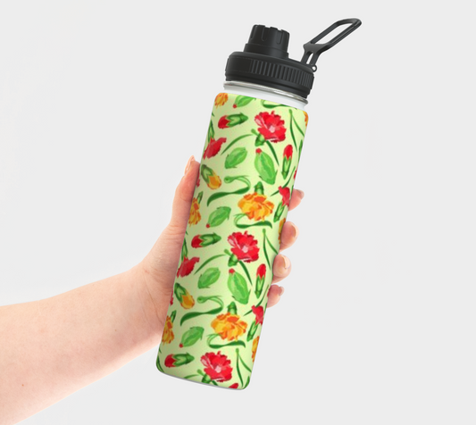 Blooming Carnations Birth Flower Water Bottle